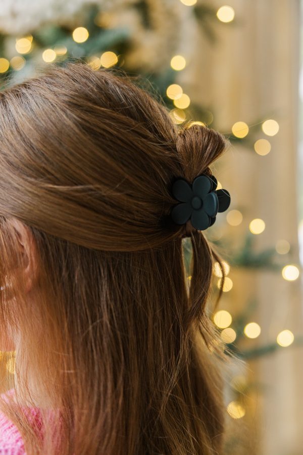 Girls: Pretty Petals Black Flower Hair Clip on Sale - Image 3