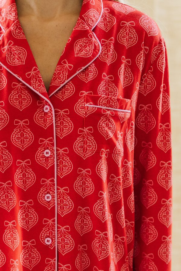 Dream Big Red Medallion L S Bamboo Pajama Set Cheap - Image 3