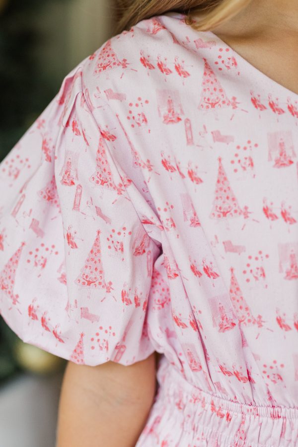 Girls: The Danielle Pink Toile Dress Supply - Image 3