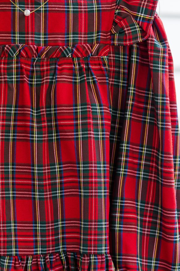 It s All Here Red Tartan Plaid Babydoll Dress Hot on Sale - Image 3