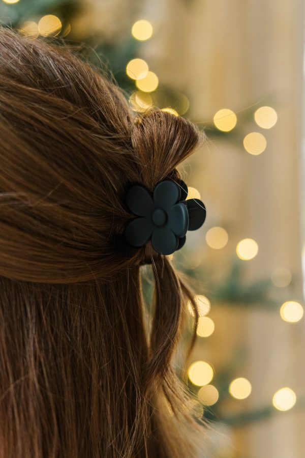 Girls: Pretty Petals Black Flower Hair Clip on Sale