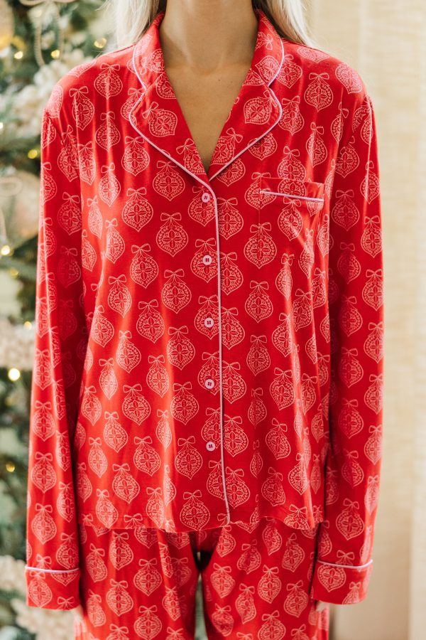 Dream Big Red Medallion L S Bamboo Pajama Set Cheap - Image 5