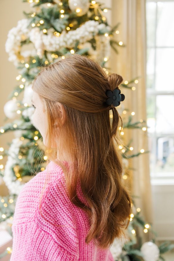 Girls: Pretty Petals Black Flower Hair Clip on Sale - Image 2