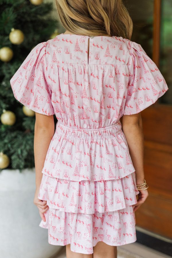Girls: The Danielle Pink Toile Dress Supply - Image 5