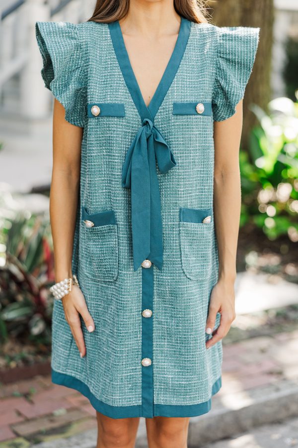 Queen s Calling Green Tweed Shift Dress For Cheap - Image 4