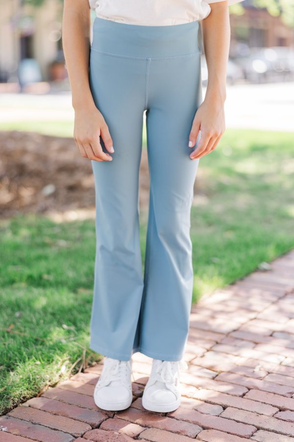 Girls: More Than Happy Blue Flared Leggings on Sale