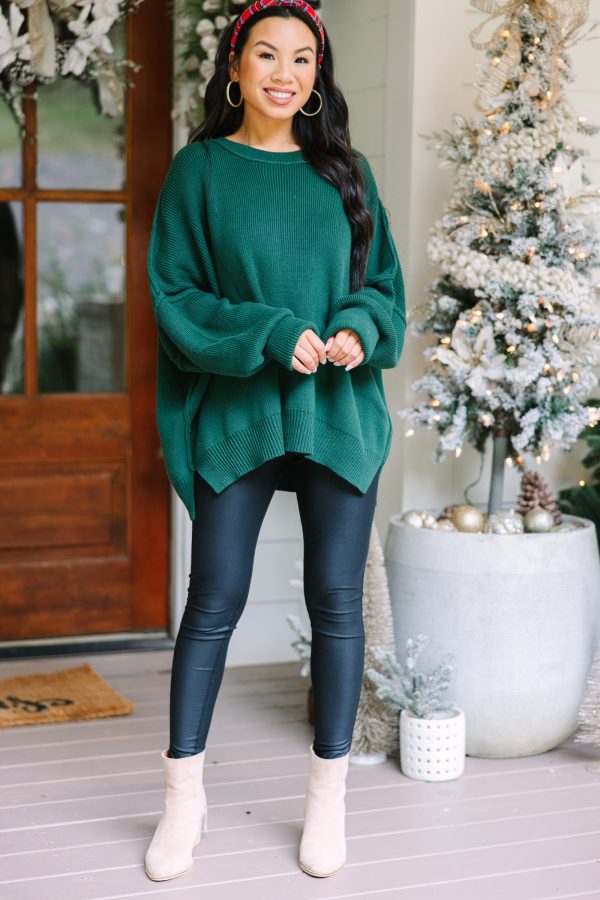 Give You Joy Emerald Green Dolman Sweater Online Sale - Image 2