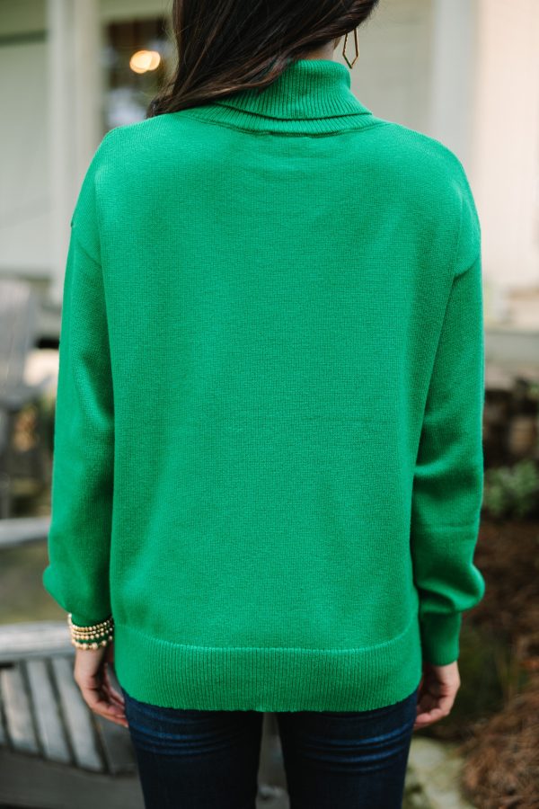 Feeling Your Best Kelly Green Turtleneck Sweater Online Hot Sale - Image 4