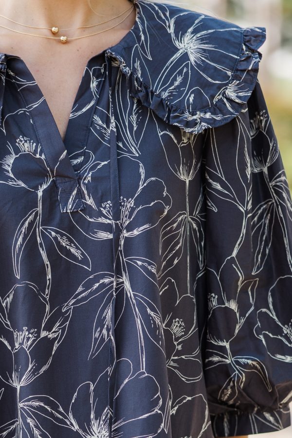 Just A Dream Charcoal Gray Floral Dress on Sale - Image 3