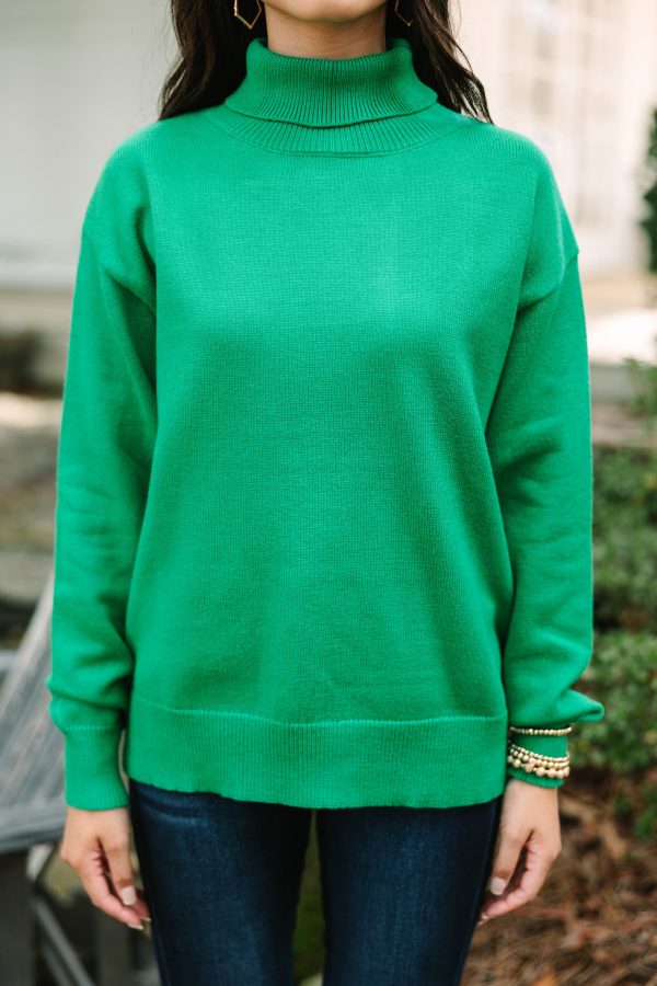 Feeling Your Best Kelly Green Turtleneck Sweater Online Hot Sale - Image 3
