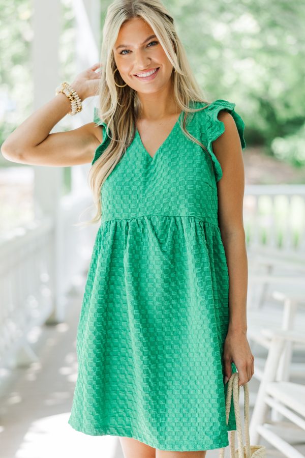 This Is The Life Green Babydoll Dress Hot on Sale