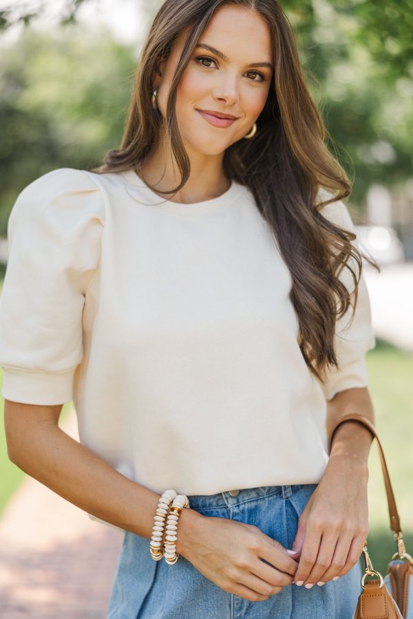Ease Your Mind Ecru White Top Discount