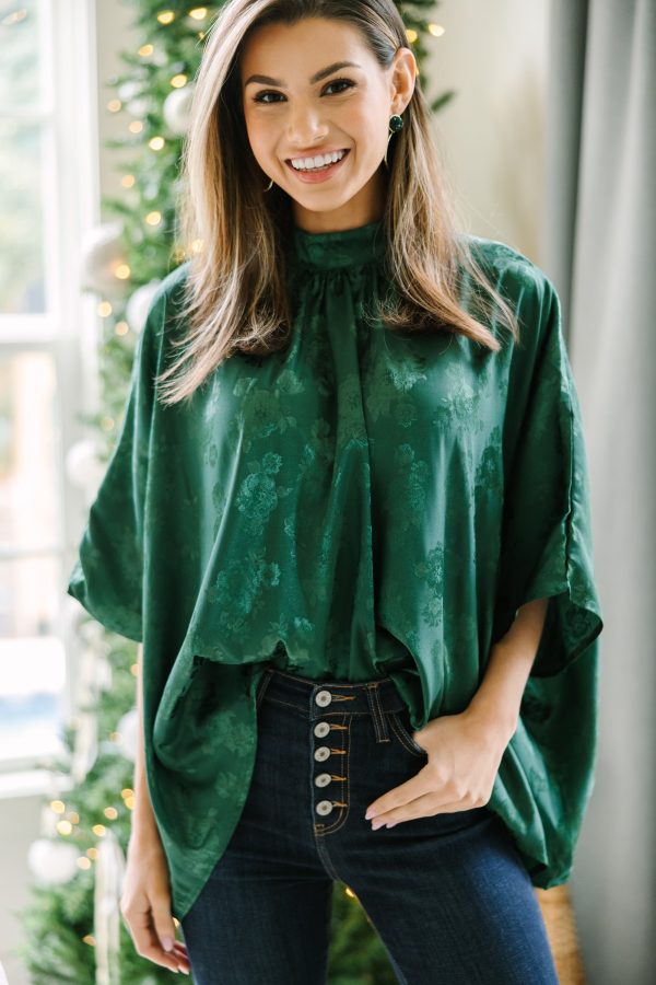 Look At You Emerald Floral Blouse Cheap