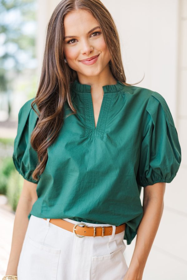 Pinch: All On Me Emerald Green Blouse For Cheap