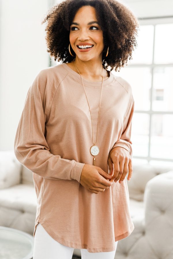 Easy Like Sunday Warm Taupe Brown Tunic Online Sale
