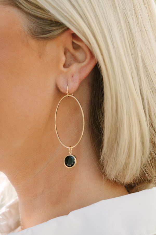 This Is The Time Black Gem Earrings Online Hot Sale
