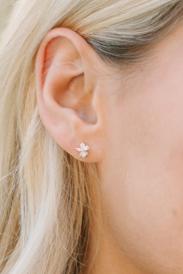 No Worries Gold Stud Earrings Online Hot Sale