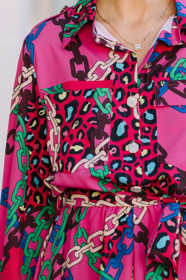 Watch You Move Pink Midi Dress Online Sale - Image 2