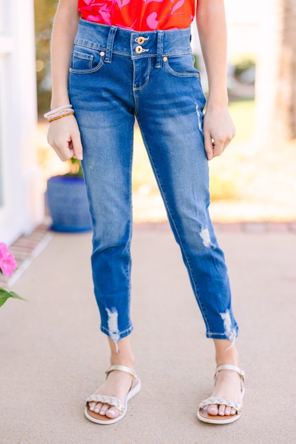 Girls: Adventure Time Medium Wash Skinny Jeans Online Sale