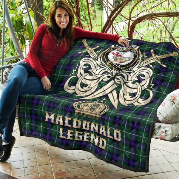 MacDonald of the Isles Hunting Modern Tartan Crest Legend Gold Royal Premium Quilt Online - Image 5