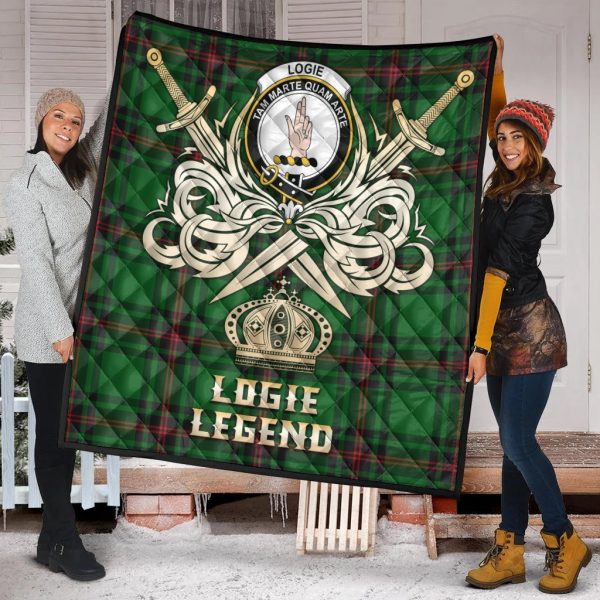Logie Tartan Crest Legend Gold Royal Premium Quilt Online - Image 2