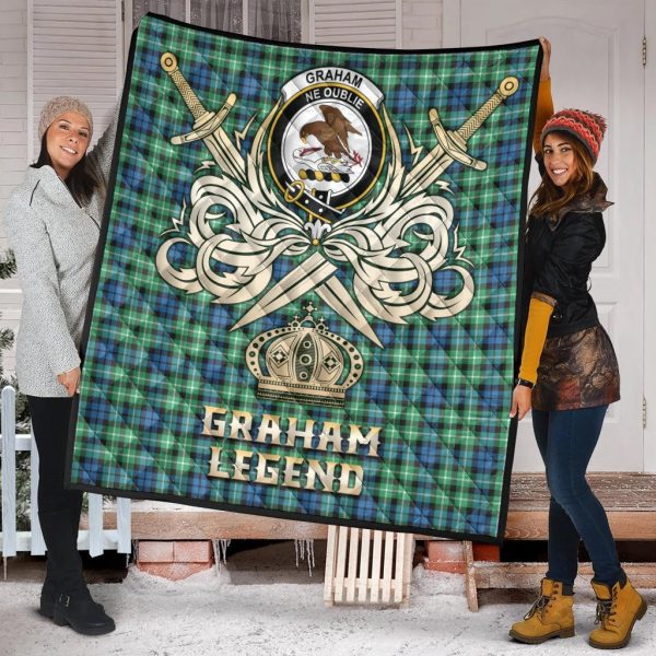 Graham of Montrose Ancient Tartan Crest Legend Gold Royal Premium Quilt Fashion - Image 2