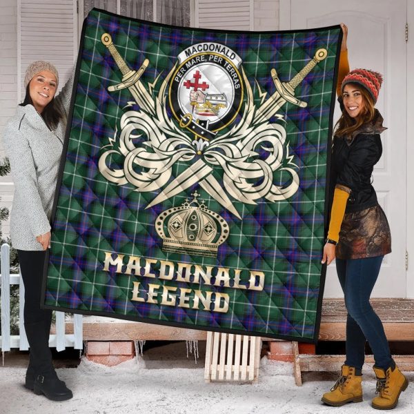 MacDonald of the Isles Hunting Modern Tartan Crest Legend Gold Royal Premium Quilt Online - Image 2