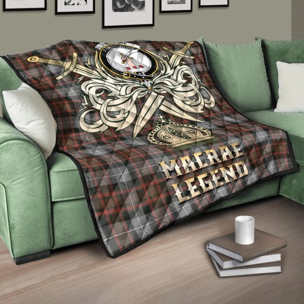 MacRae Hunting Weathered Tartan Crest Legend Gold Royal Premium Quilt Hot on Sale - Image 3