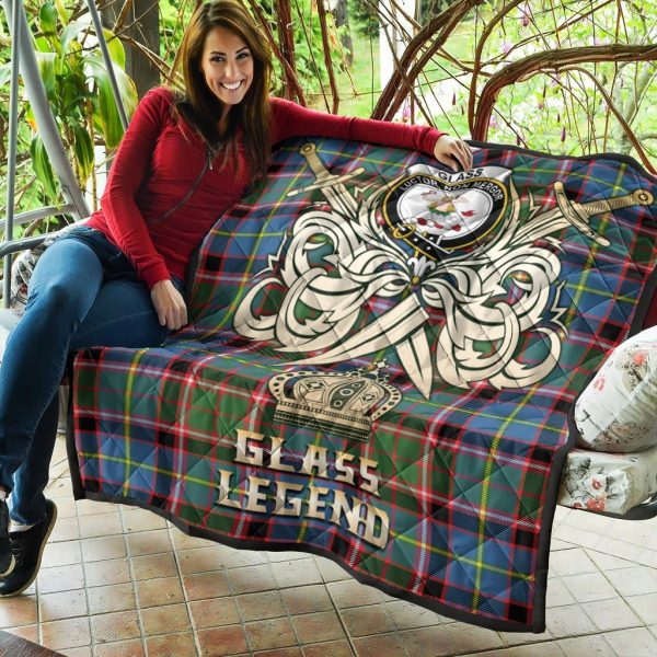 Glass Tartan Crest Legend Gold Royal Premium Quilt For Sale - Image 5