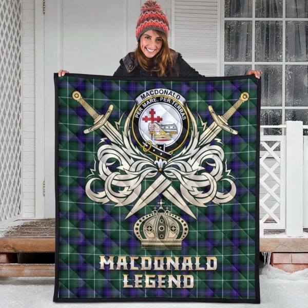 MacDonald of the Isles Hunting Modern Tartan Crest Legend Gold Royal Premium Quilt Online