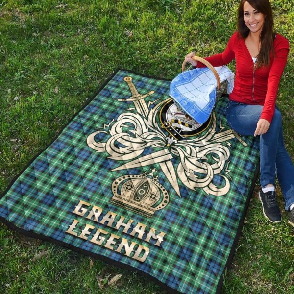 Graham of Montrose Ancient Tartan Crest Legend Gold Royal Premium Quilt Fashion - Image 4