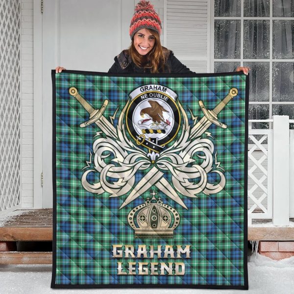 Graham of Montrose Ancient Tartan Crest Legend Gold Royal Premium Quilt Fashion