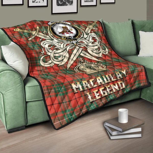 MacAulay Ancient Tartan Crest Legend Gold Royal Premium Quilt For Sale - Image 3