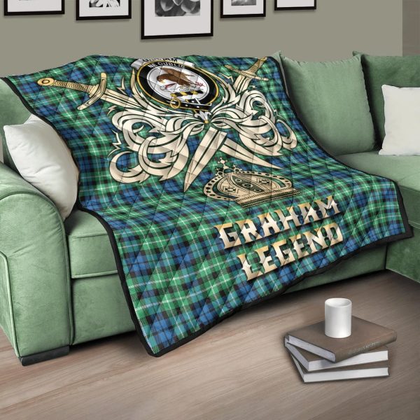 Graham of Montrose Ancient Tartan Crest Legend Gold Royal Premium Quilt Fashion - Image 3