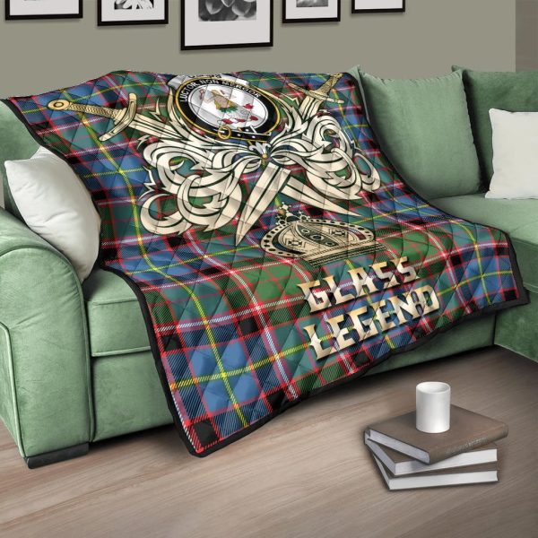 Glass Tartan Crest Legend Gold Royal Premium Quilt For Sale - Image 3