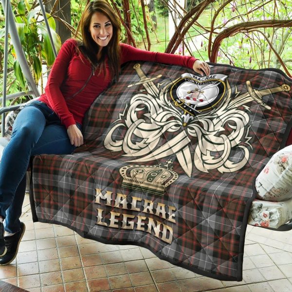 MacRae Hunting Weathered Tartan Crest Legend Gold Royal Premium Quilt Hot on Sale - Image 5