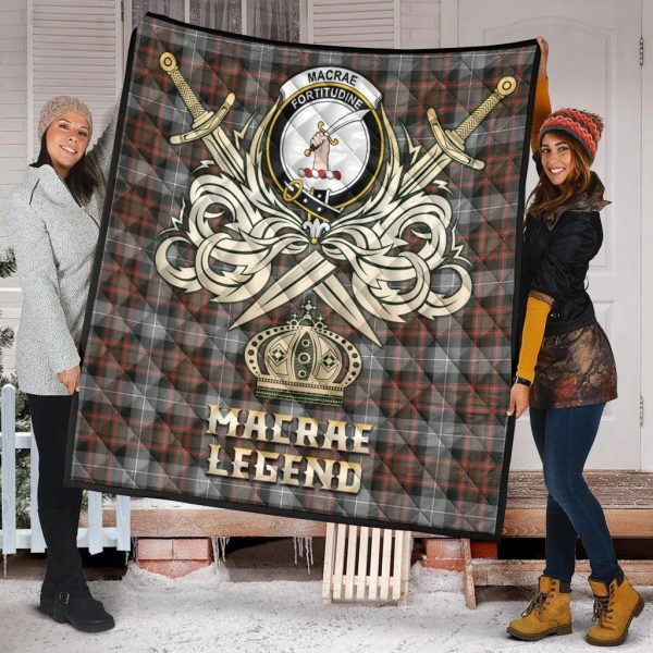MacRae Hunting Weathered Tartan Crest Legend Gold Royal Premium Quilt Hot on Sale - Image 2