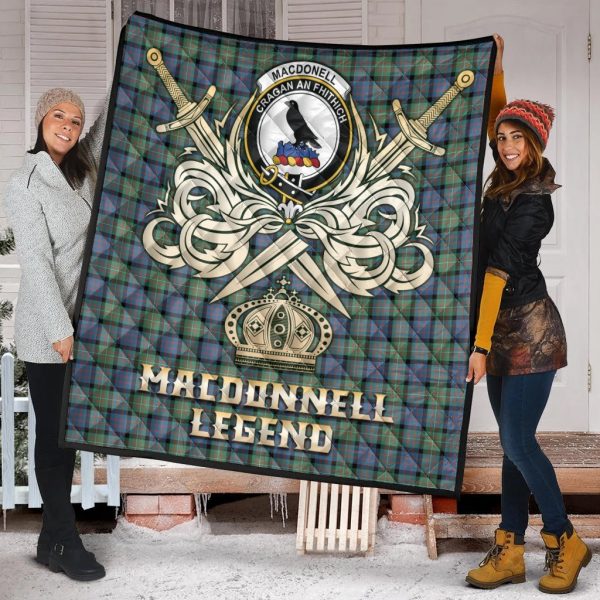 MacDonnell of Glengarry Ancient Tartan Crest Legend Gold Royal Premium Quilt For Sale - Image 2