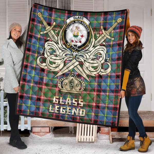 Glass Tartan Crest Legend Gold Royal Premium Quilt For Sale - Image 2