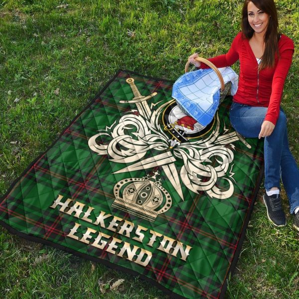 Halkerston Tartan Crest Legend Gold Royal Premium Quilt Discount - Image 4